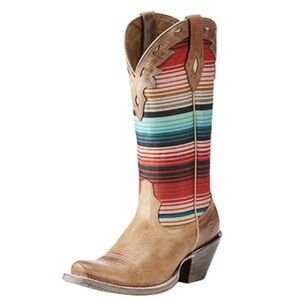 Ariat Circuit Cheyenne Cowboy Boots with Multicolor Serape Stripe Shaft